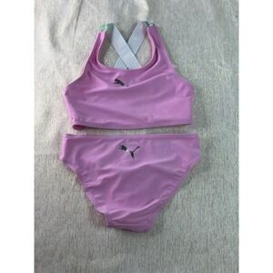 NWT pink two-piece PUMA bathing suit size 6